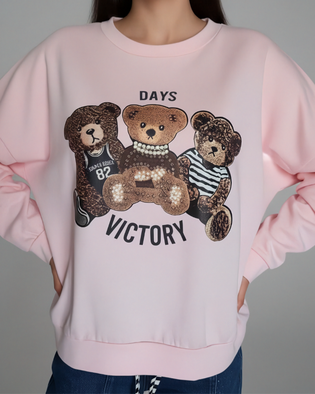 bluza-damska-oversize-misie-rozowa-2