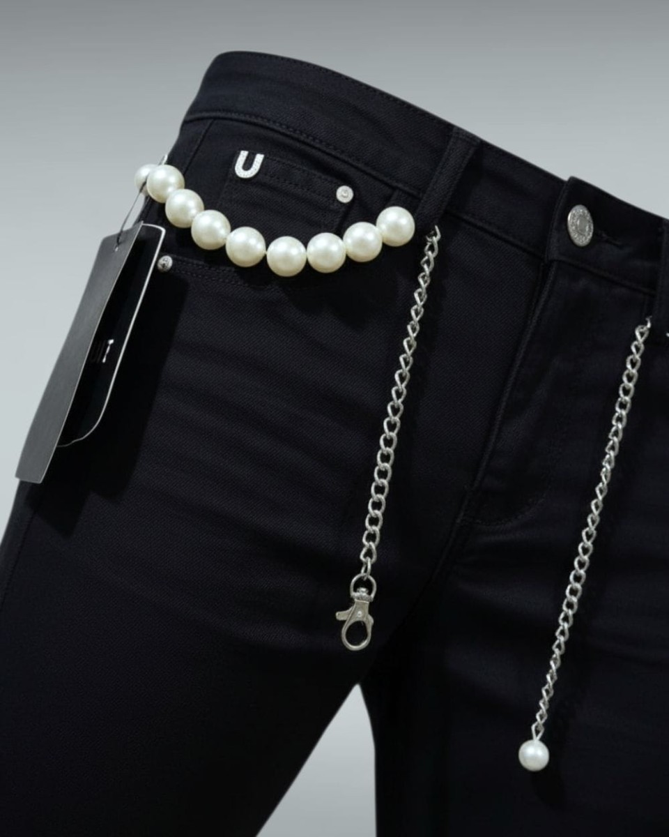 spodnie modelujące uiuj skinny fit z efektem -5kg z paskiem w komplecie