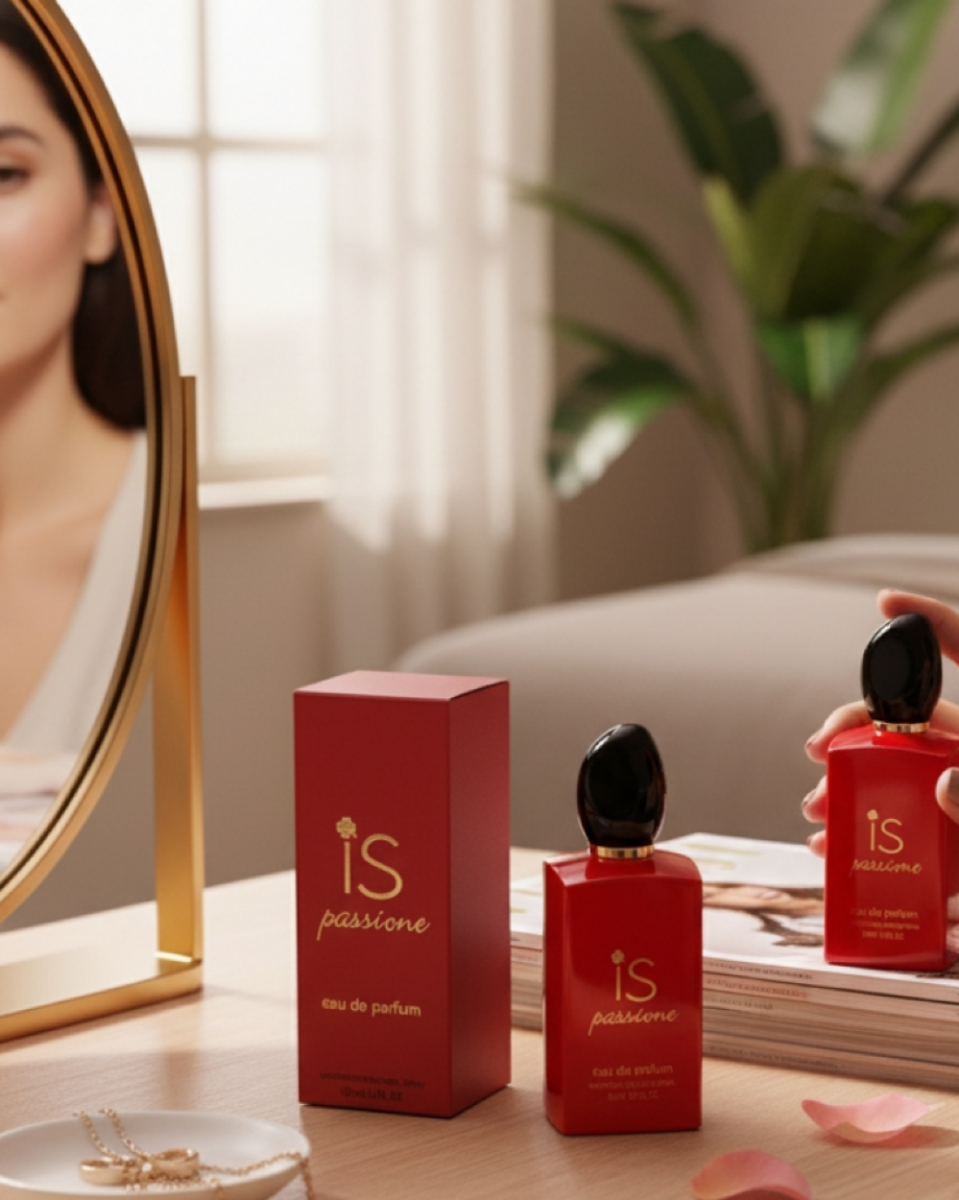 Perfumy damskie iS passione w czerwonym flakonie