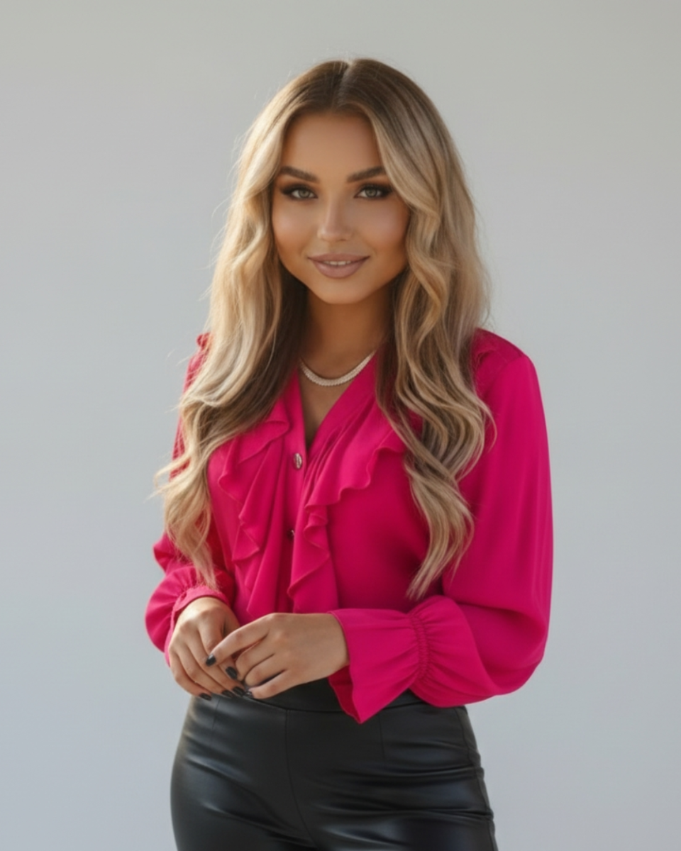 Wiskozowa koszula By Me fuksja.